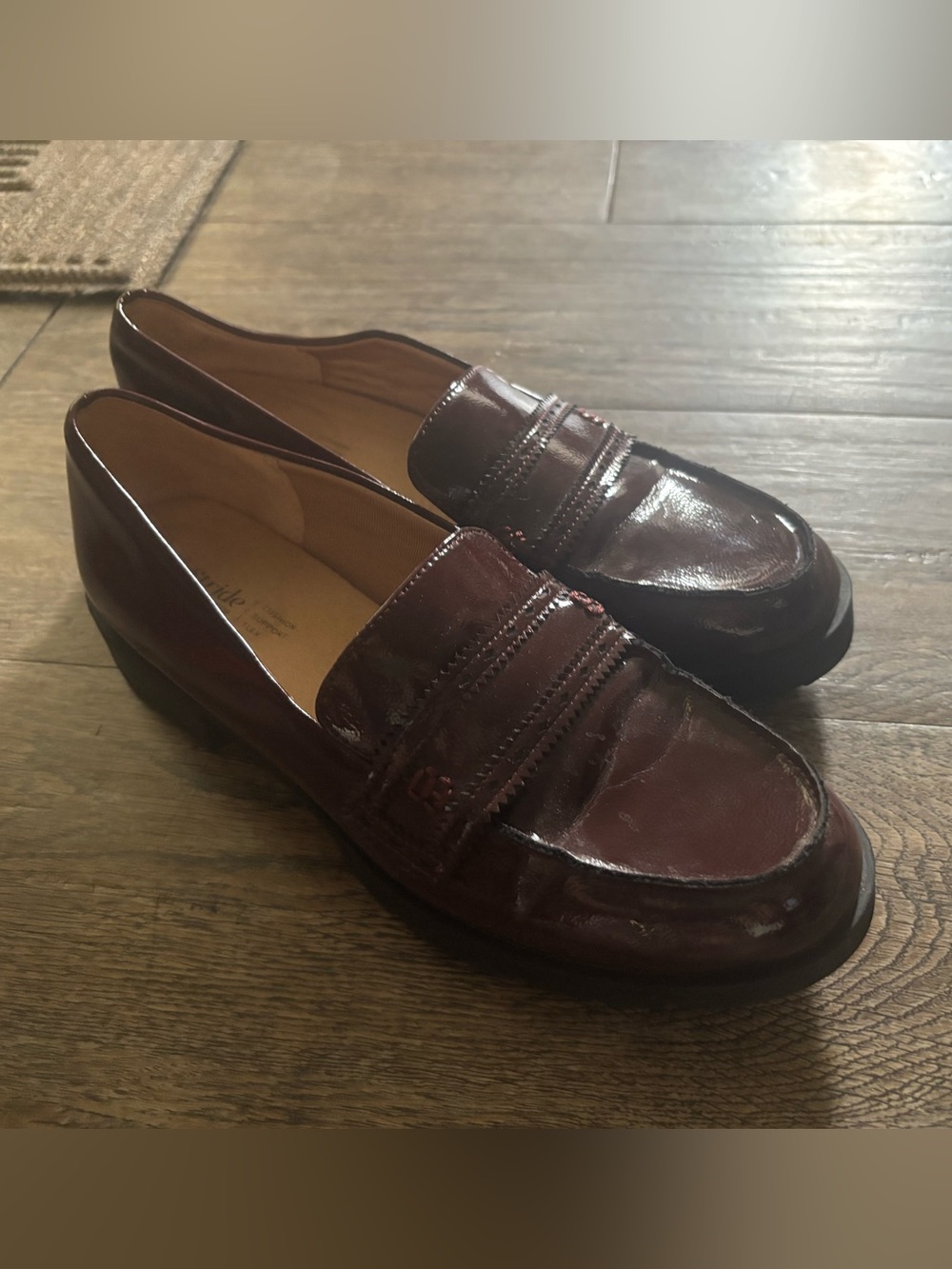 Women’s Burgundy Leather Penny Loafers